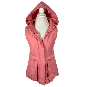 Peter Millar Size S Womens Joan Hooded Performance Fabric Vest Dusty Pink Jacket